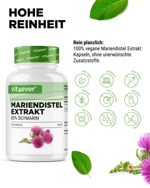 Vit4ever <br>Mariendistel Extrakt - 365 Kapseln – Bild 4