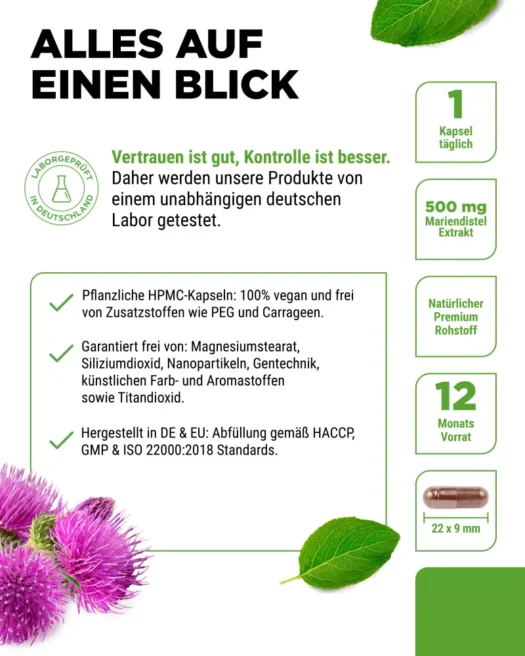 Vit4ever <br>Mariendistel Extrakt - 365 Kapseln – Bild 5