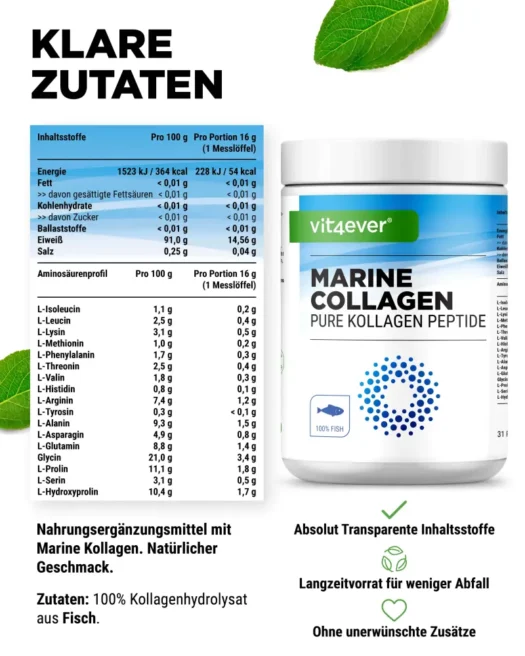 Vit4ever <br>Marine collageen (vis) - 500 g - Afbeelding 2