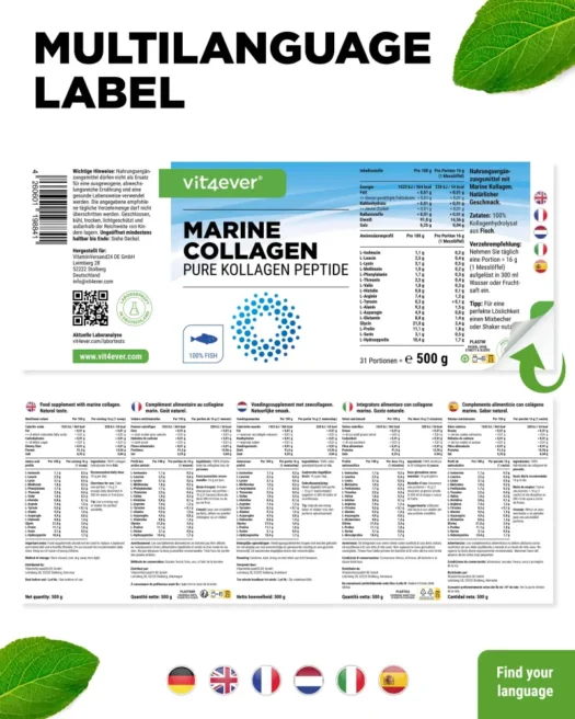 Vit4ever <br>Marine collageen (vis) - 500 g - Afbeelding 3