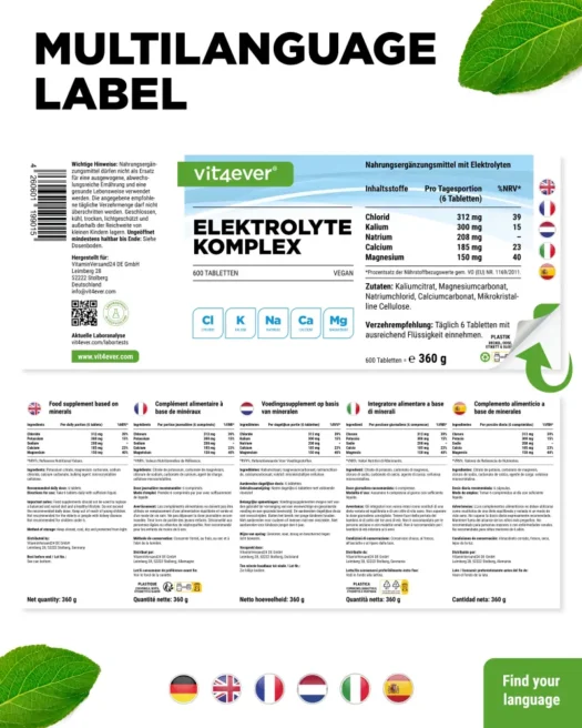 Vit4ever <br>Elektrolyte Komplex - 600 Tabletten – Bild 3