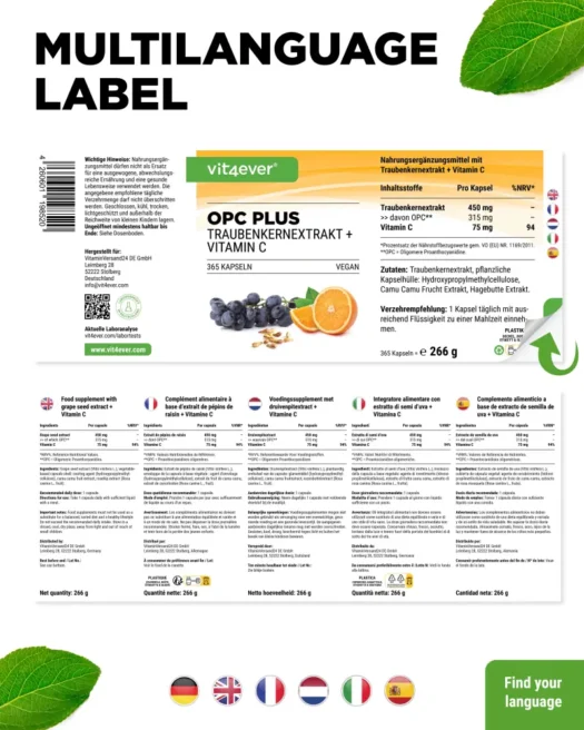 Vit4ever <br>OPC + Witamina C - 365 kapsułek - obrazek 3