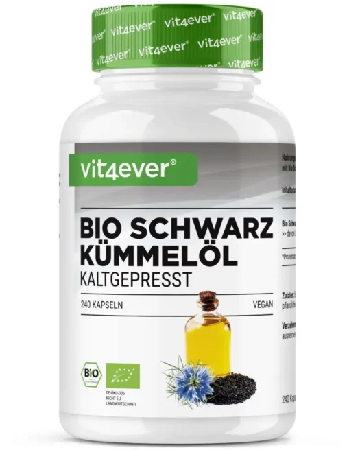 Vit4ever <br>Huile de cumin noir bio - 240 gélules