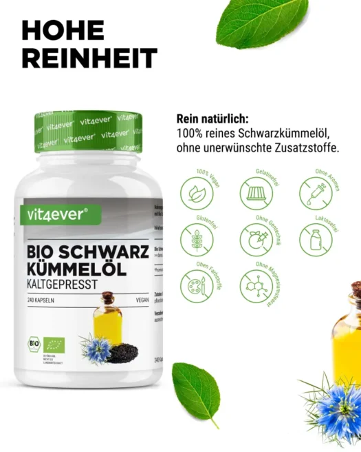 Vit4ever <br>Huile de cumin noir bio - 240 gélules – Image 4