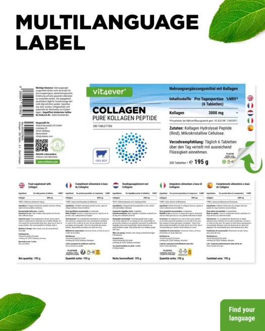 Vit4ever <br>Peptidi di collagene - 300 compresse - immagine 3