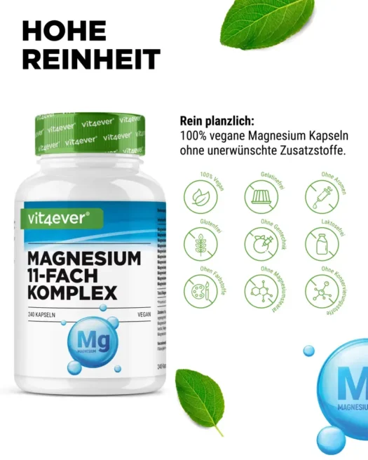 Vit4ever <br>Complesso di magnesio 11 volte - 240 capsule - immagine 4