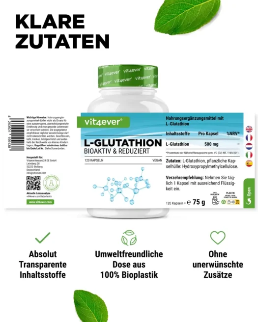 Vit4ever <br>L-Glutatione - 120 capsule - immagine 2