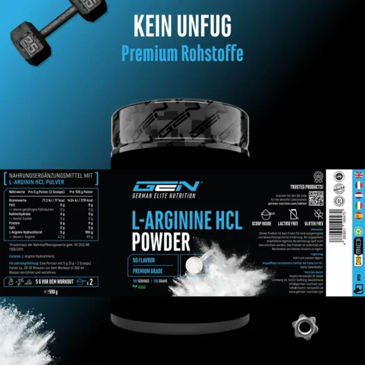 GEN <br>L-Arginine HCL - 500 g - Image 2