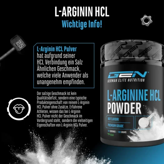 GEN <br>L-Arginine HCL - 500 g - Image 6