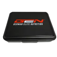 GEN XXL Pillenbox schwarz – 10 Fächer – Vorderseite