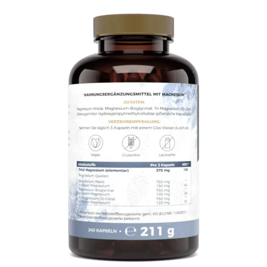 Nuvi Health <br>Complejo triple de magnesio - 240 cápsulas - Imagen 2