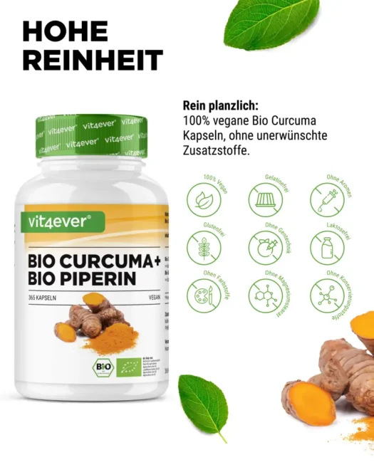 Vit4ever <br>Organic Turmeric - 365 capsules - Image 4