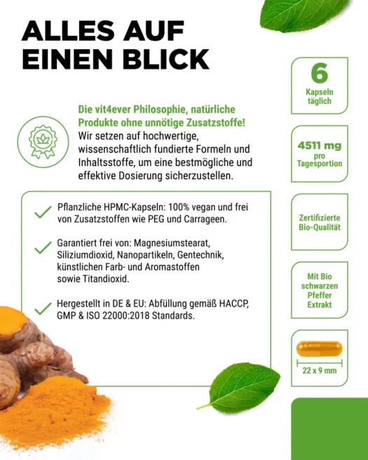 Vit4ever <br>Organic Turmeric - 365 capsules - Image 5