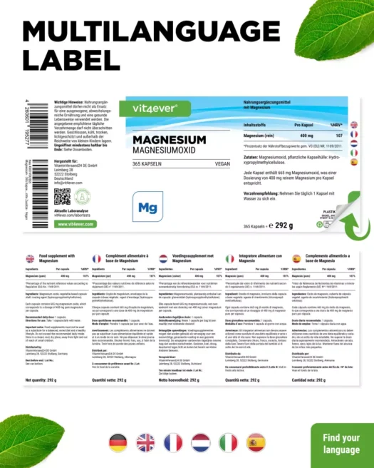 Vit4ever <br>Magnesium oxide - 365 capsules - Image 3