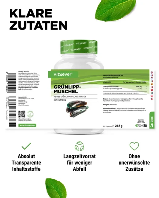 Vit4ever <br>Green-lipped mussel - 365 capsules - Image 2