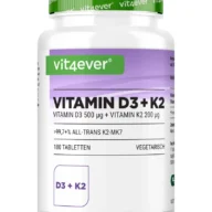 Vit4ever Vitamine D3 20 000 UI + K2 – 180 comprimés – face avant