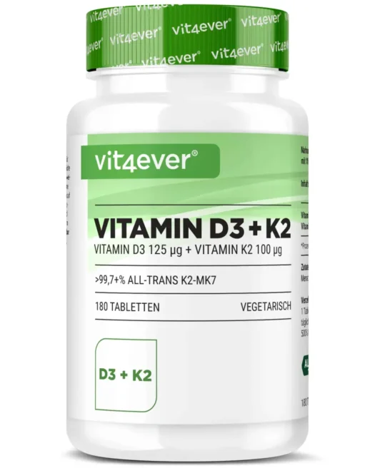 Vit4ever <br>Vitamin D3 5000 IU + K2 - 180 tablets