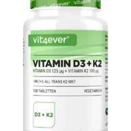 Vit4ever Vitamine D3 5000 UI + K2 – 100 comprimés – face avant