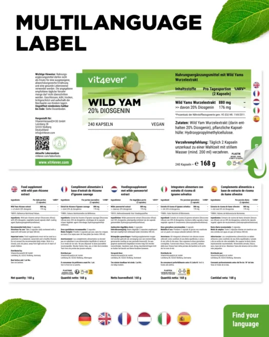 Vit4ever <br>Wild Yam - various quantities - Image 3