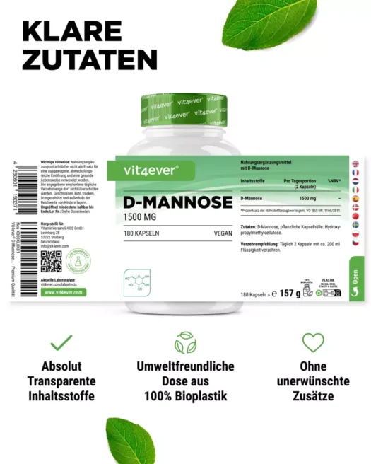 Vit4ever <br>D-Mannose - 180 capsules - Image 2