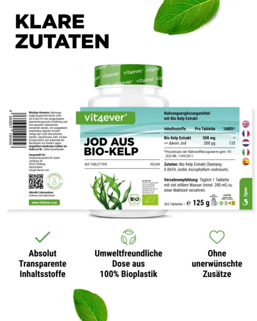 Vit4ever <br>Organic Kelp Extract (natural iodine) - 365 tablets - Image 2
