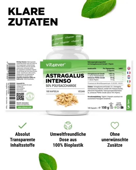 Vit4ever <br>Astragalus Intenso - 180 capsules - Image 2