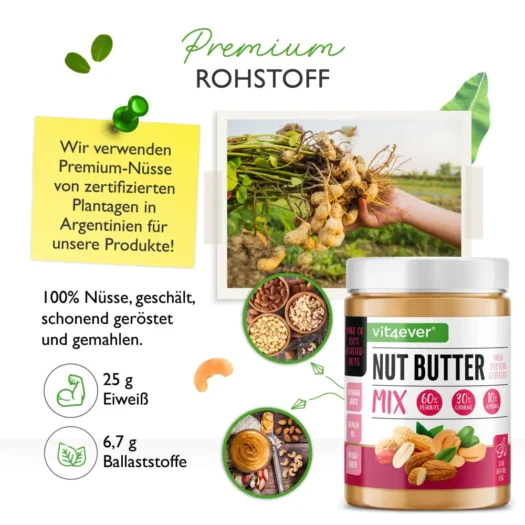 Vit4ever <br>Nut butter mix - peanut+cashew+almond - 1000 g - Image 2