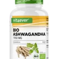 Vit4ever Ashwagandha biologique – 365 gélules – face avant