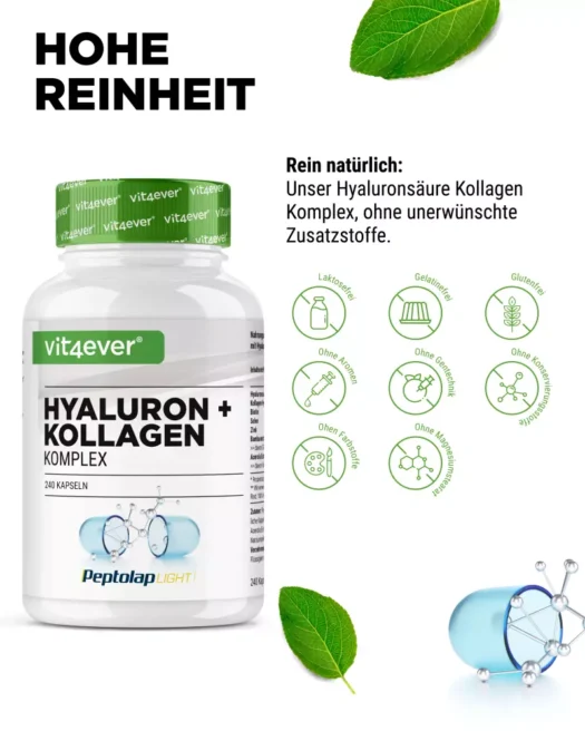 Vit4ever <br>Hyaluron + Kollagen Komplex - 240 Kapseln – Bild 4