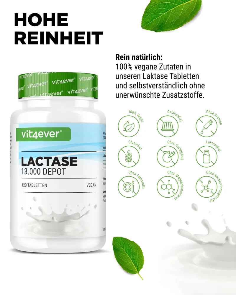 Vit4ever Lactase Depot 13000 – 120 comprimidos – pureza y propiedades