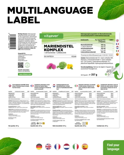 Vit4ever <br>Milk Thistle Complex - 365 capsules - Image 3