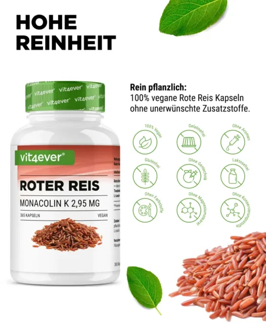 Vit4ever <br>Roter Reis Extrakt - 365 Kapseln – Bild 4