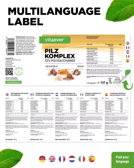 Vit4ever <br>Mushroom complex - 180 capsules - Image 3