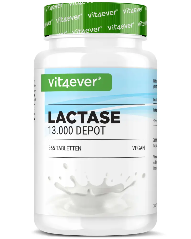 Vit4ever Lactase Depot 13000 – 365 tabletten – voorkant