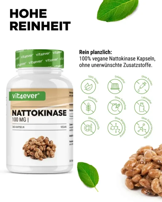 Vit4ever <br>Nattokinase - 365 Kapseln – Bild 4