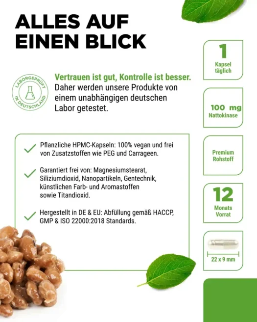 Vit4ever <br>Nattokinase - 365 Kapseln – Bild 5