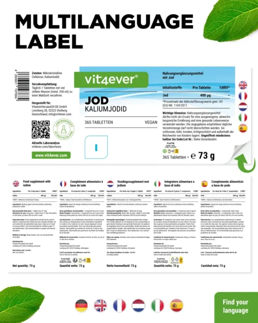 Vit4ever <br>Iodine - 365 tablets - Image 3