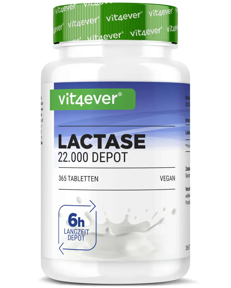 Vit4ever Lactase Depot 22000 – 365 tablets – front