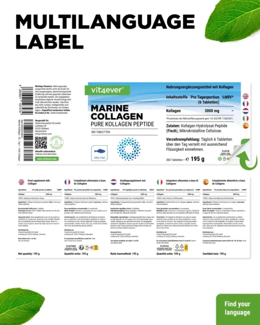 Vit4ever <br>Marine Collagen (fish) - 300 tablets - Image 3