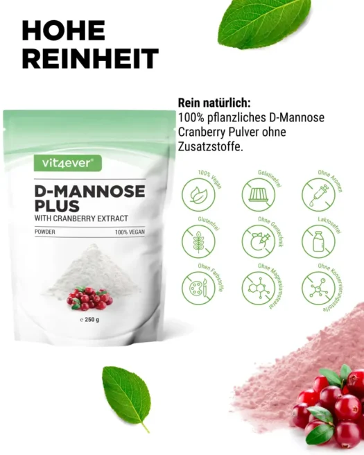Vit4ever <br>D-Mannose + Cranberry - 250 g - Image 4