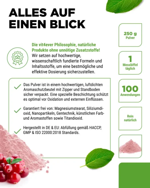 Vit4ever <br>D-Mannose + Cranberry - 250 g - Image 5