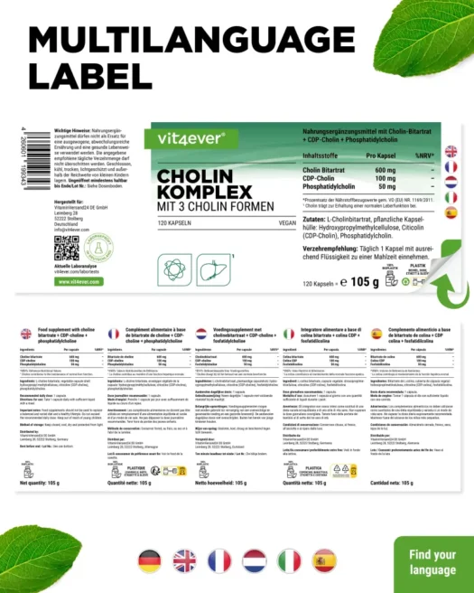 Vit4ever <br>Choline complex - 120 capsules - Image 3