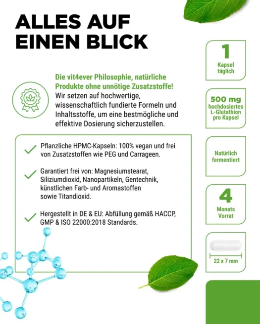 Vit4ever <br>L-Glutathion - 120 Kapseln – Bild 5
